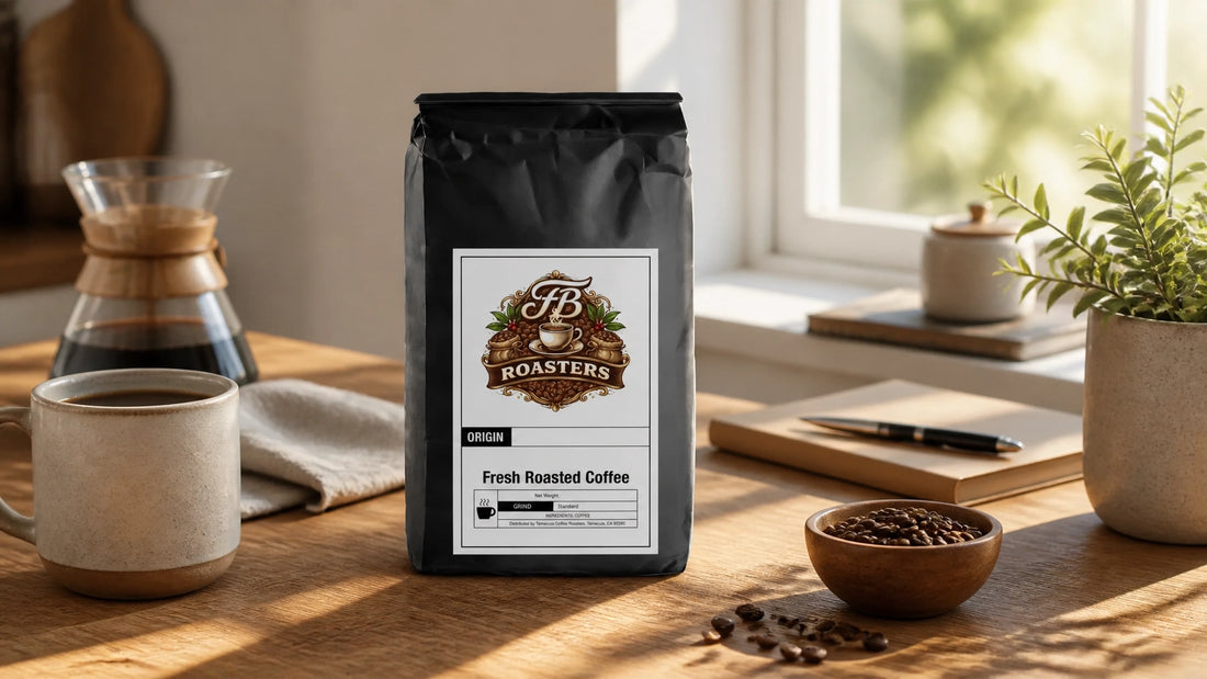 FB Roasters coffee bag ready for a quiet Monday morning ritual