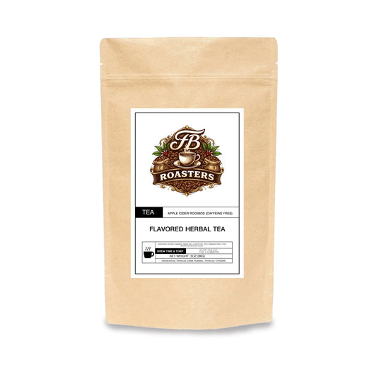 A warm cup of FB Roasters tea beside natural ingredients for a quiet morning ritual